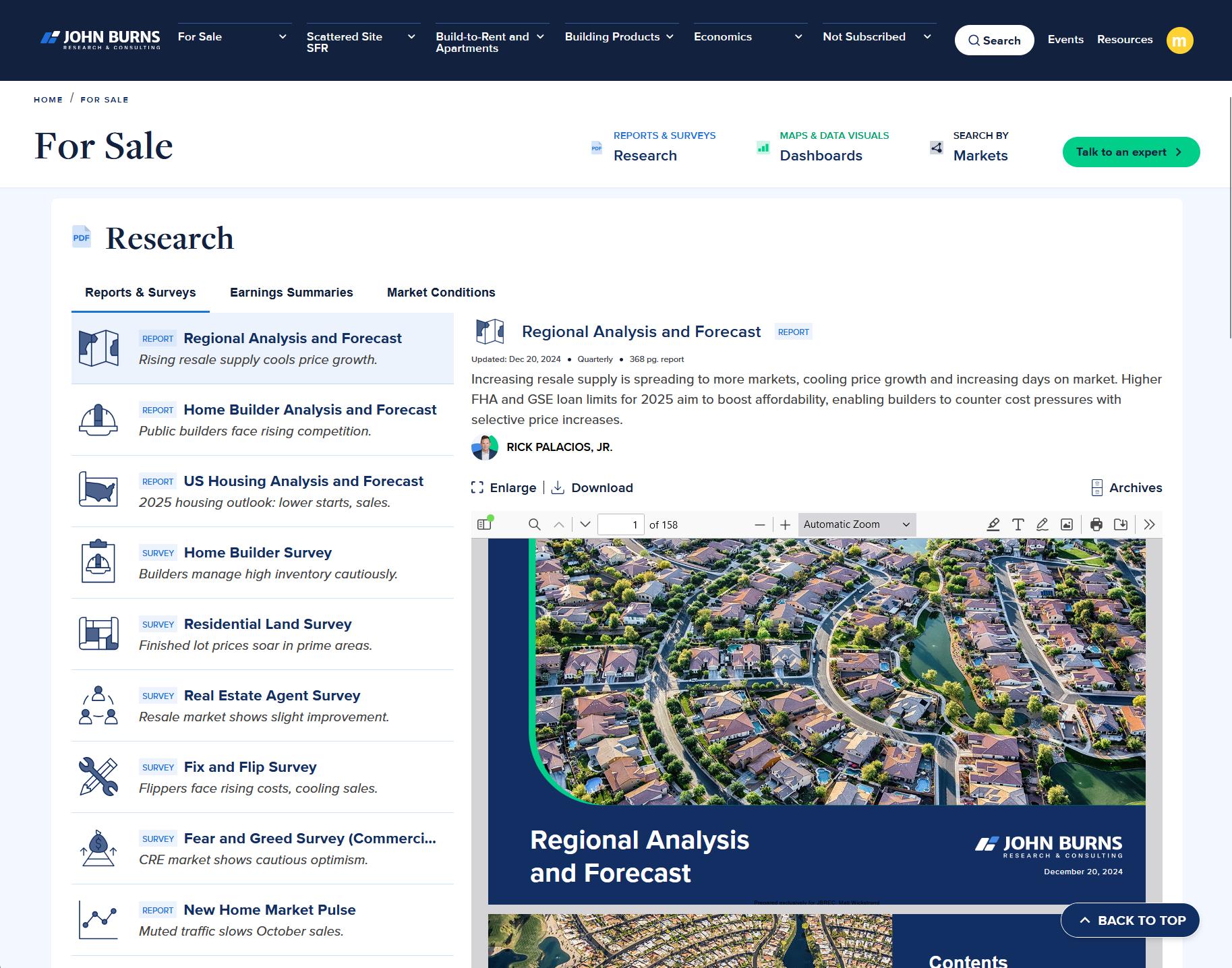 JBREC Housing Background